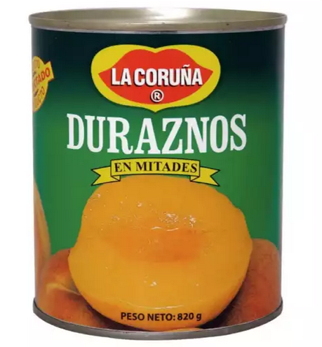 Duraznos en mitades en almíbar